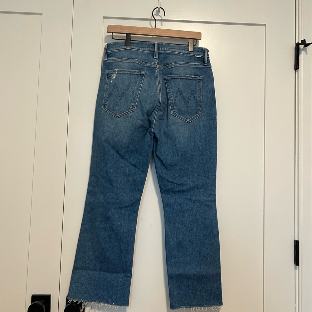 MOTHER Flare Jeans in Distressed Blue - Picture 3 of 5